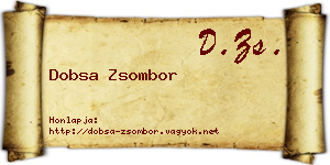 Dobsa Zsombor névjegykártya
